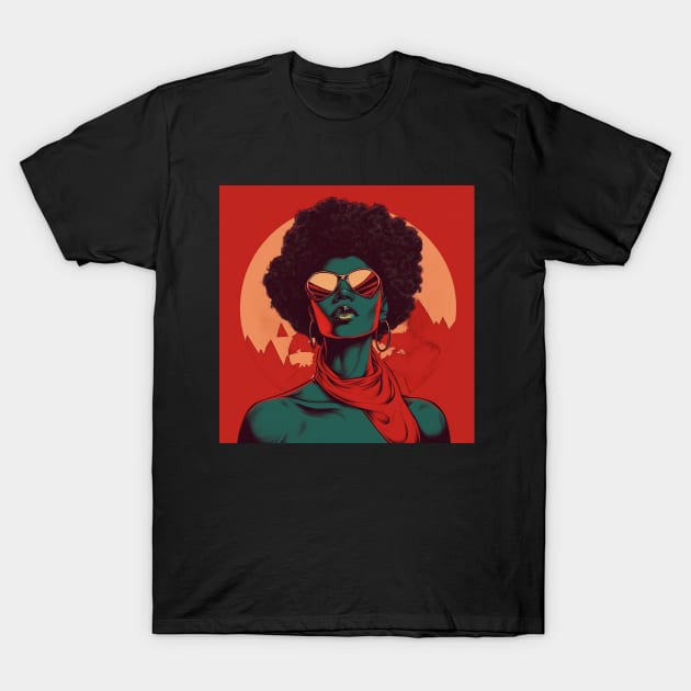 African Queen, Afro Superhero, Female Warrior, Black History T-Shirt by dukito